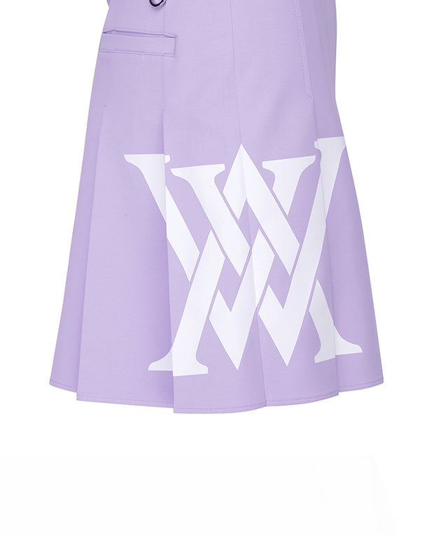 ANEW Golf: Women Big Logo Pleats Middle Long Skirt - Green